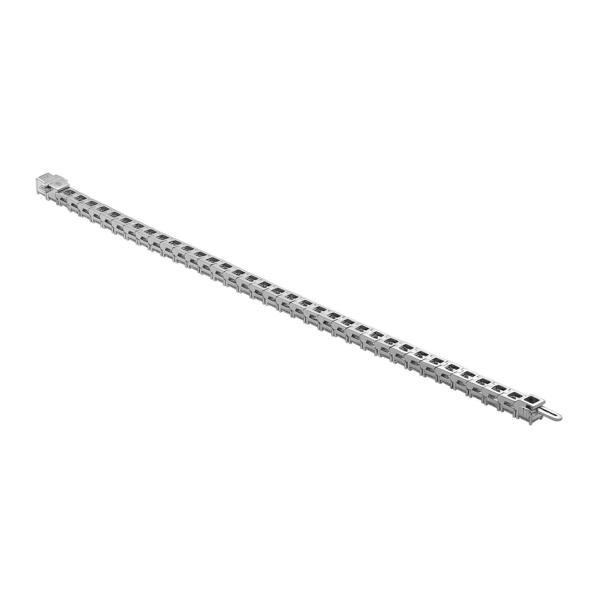 Tennisarmband aus Platin mit GIA-zertifizierten Diamanten im Asscher-Schliff in Platin 0,50 Karat pro Stück für Damen oder Herren im Angebot