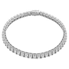 Bracelet tennis en platine avec diamants taille émeraude certifiés GIA de 15,22 carats