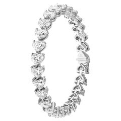 Bracelet tennis avec diamants en forme de cœur certifiés GIA