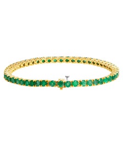 Tennis Bracelet with Green Emeralds