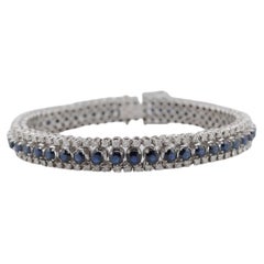Tennis Bracelet with Natural Sapphires and Diamonds