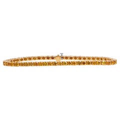 Tennis Bracelet with Orange-Yellow Diamonds