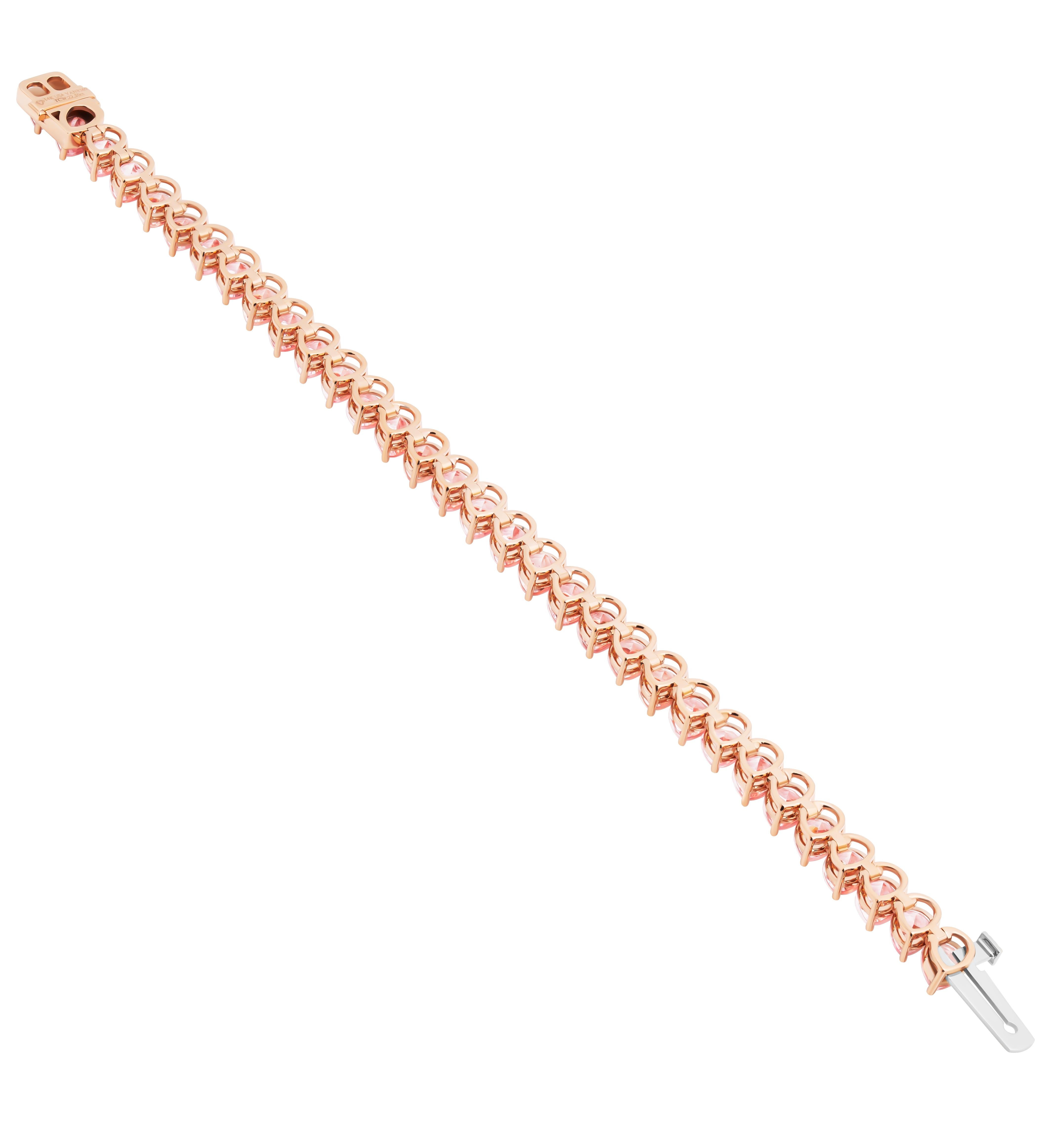 Pear Cut Tennis Bracelet with Pear Shaped Morganites For Sale