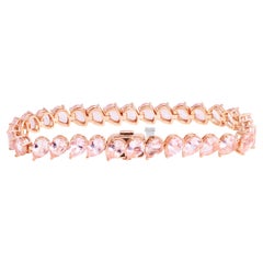 Tennis Bracelet with Pear Shaped Morganites