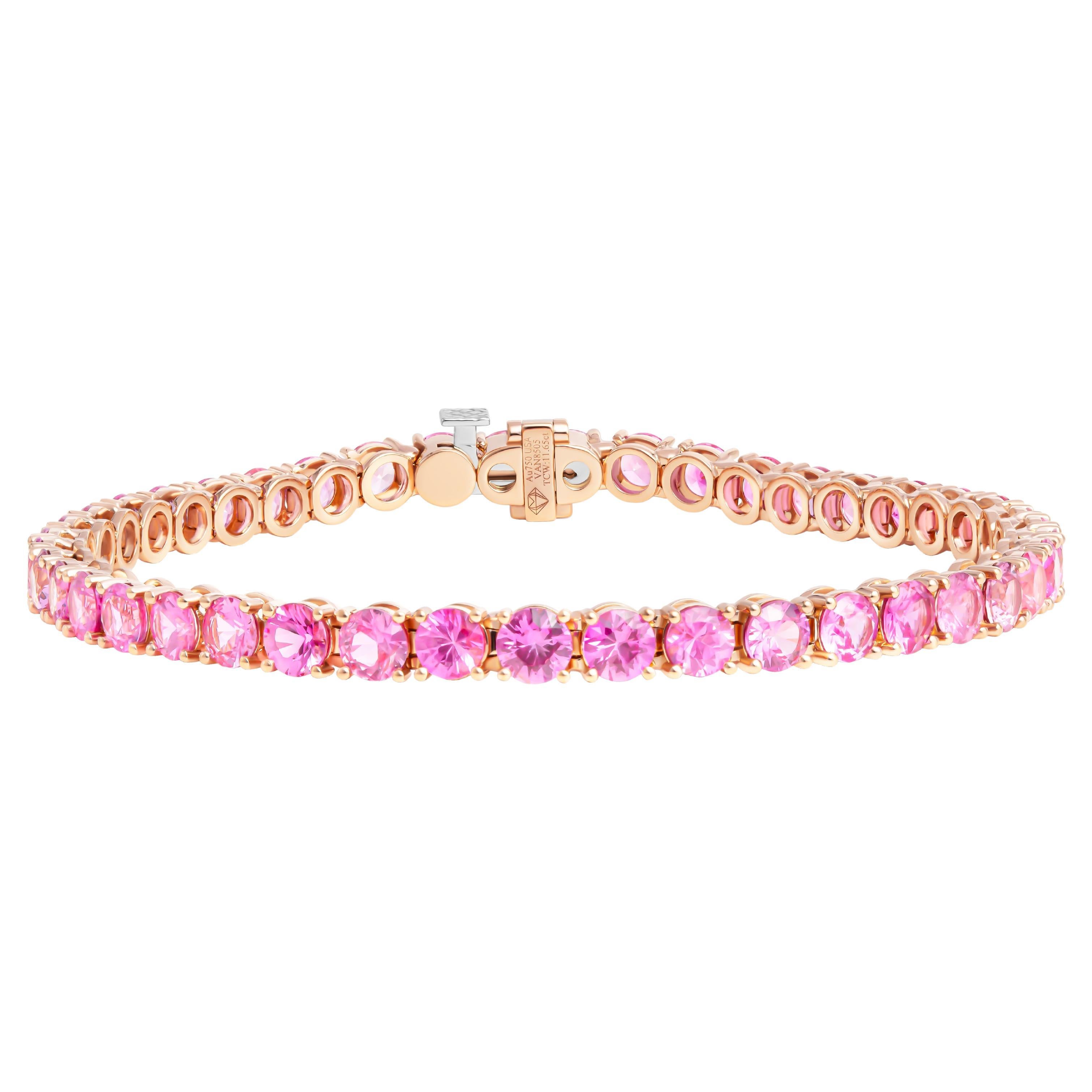 Pulsera de tenis con zafiros rosas en venta
