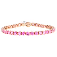 Pulsera de tenis con zafiros rosas