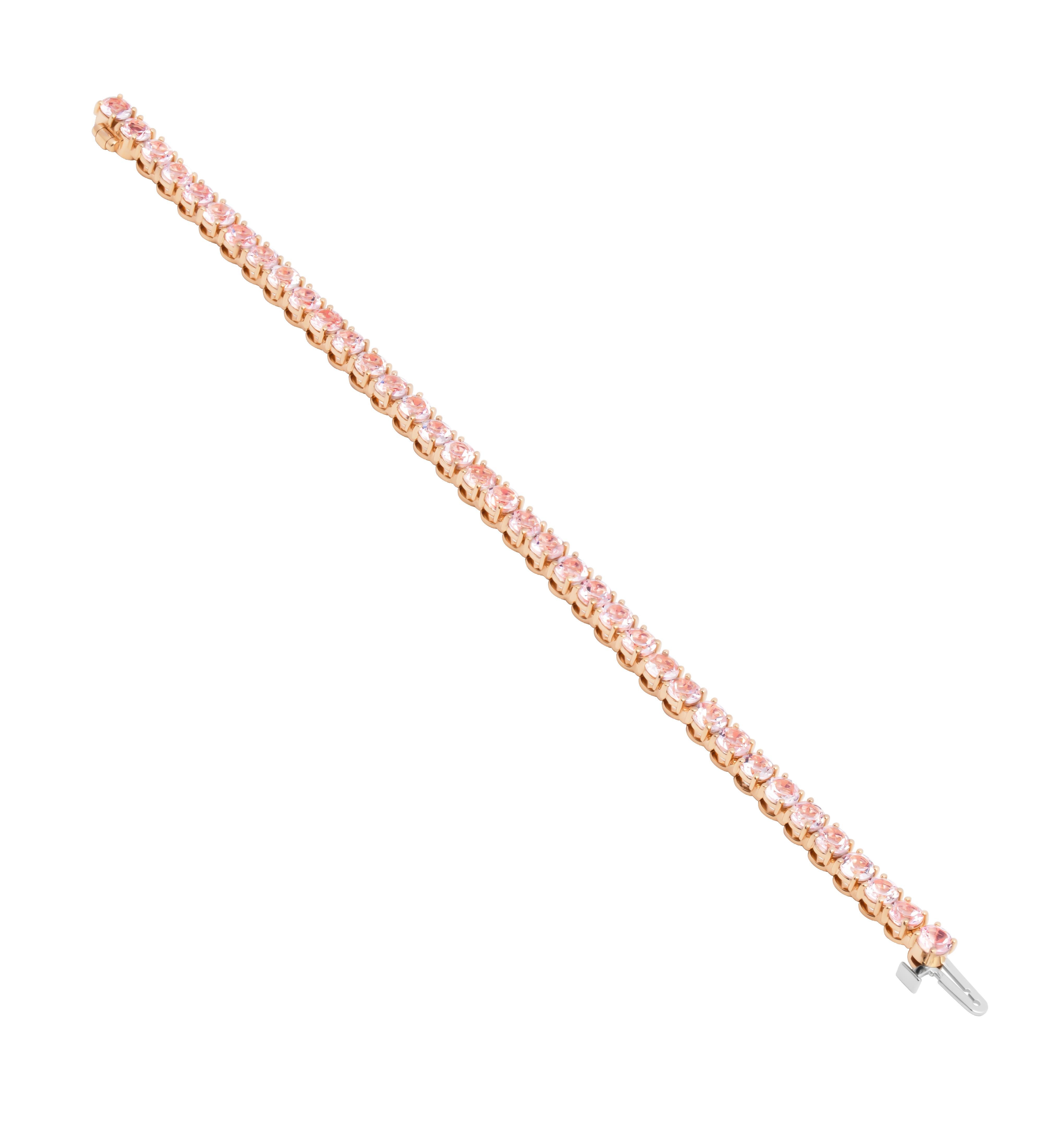 Pulsera de Tenis con Morganitas Redondas Moderno en venta