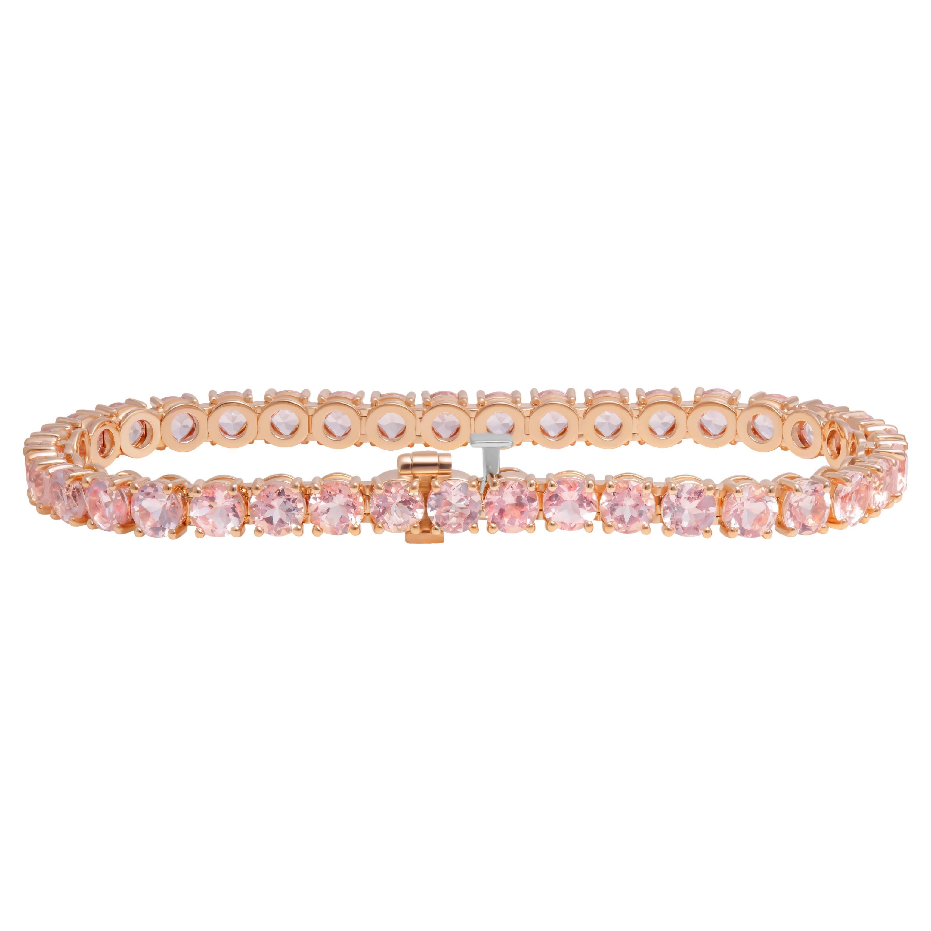 Pulsera de Tenis con Morganitas Redondas en venta