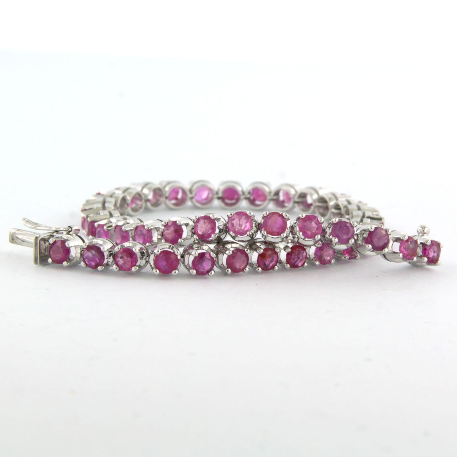 De las mujeres Pulsera de tenis con rubí de hasta 6,00 ct Oro blanco de 18 quilates 14,7 gramos en venta