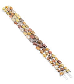 Tennis Bracelet with Sliced Multi Color Diamonds