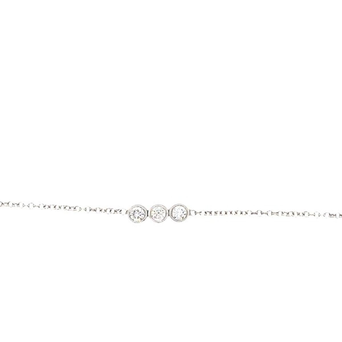 Tennis/Chain Bracelet Set with 3 Round Brilliant Cut Diamonds in 18ct White Gold In New Condition For Sale In London, GB