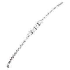 Used Tennis/Chain Bracelet Set with 5 Round Brilliant Cut Diamonds in 18ct White Gold