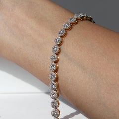 Tennis Cluster Bracelet in 14K Gold