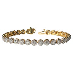 Tennis Cluster Bracelet in 14K Gold