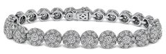 Tennis Cluster Diamond White Gold Bracelet