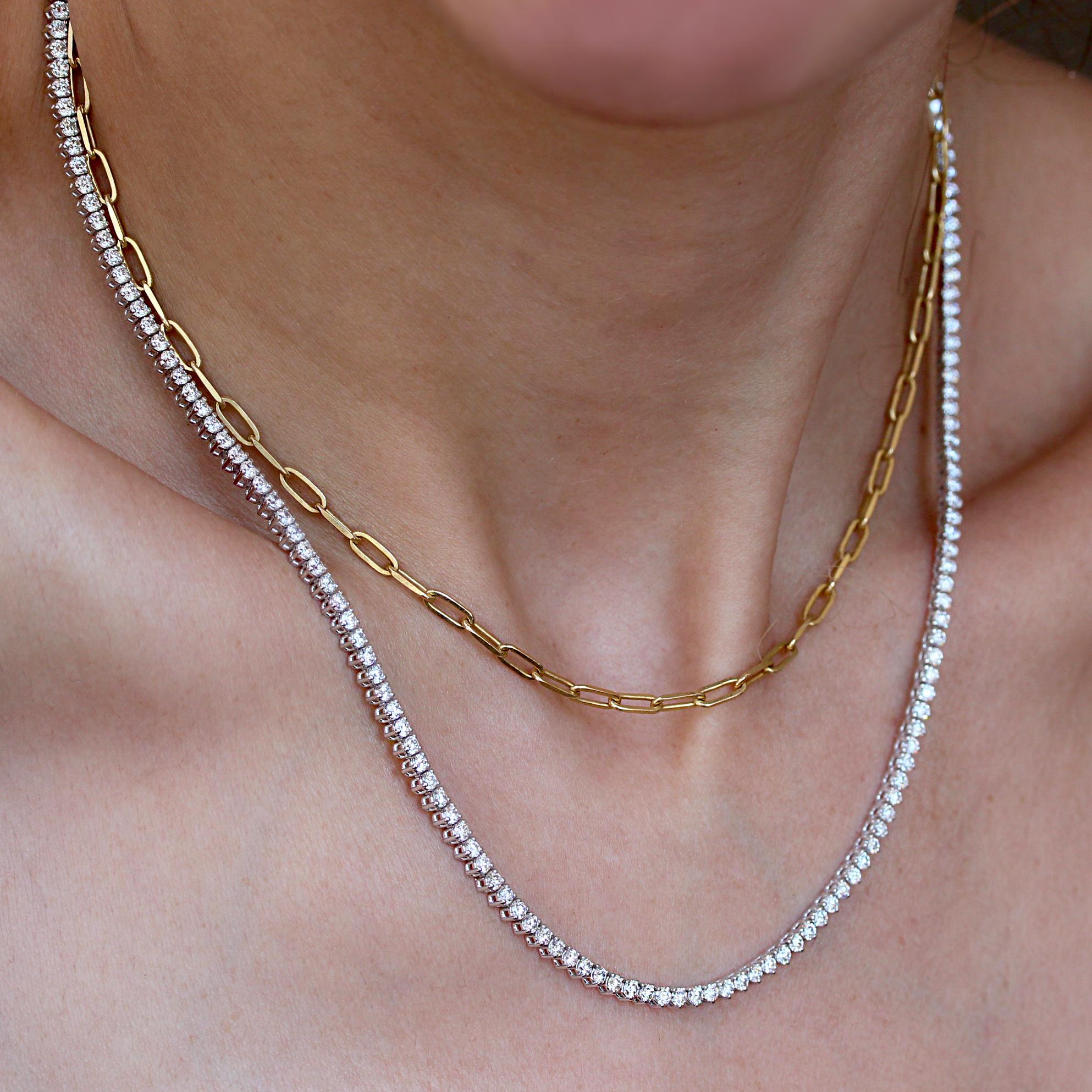 Diamond Tennis Collier Necklace For Sale 1