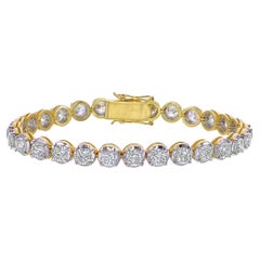 Tennis Deluxe Bracelet In 22K Yellow Gold with 8.52ct Round Cut Diamonds