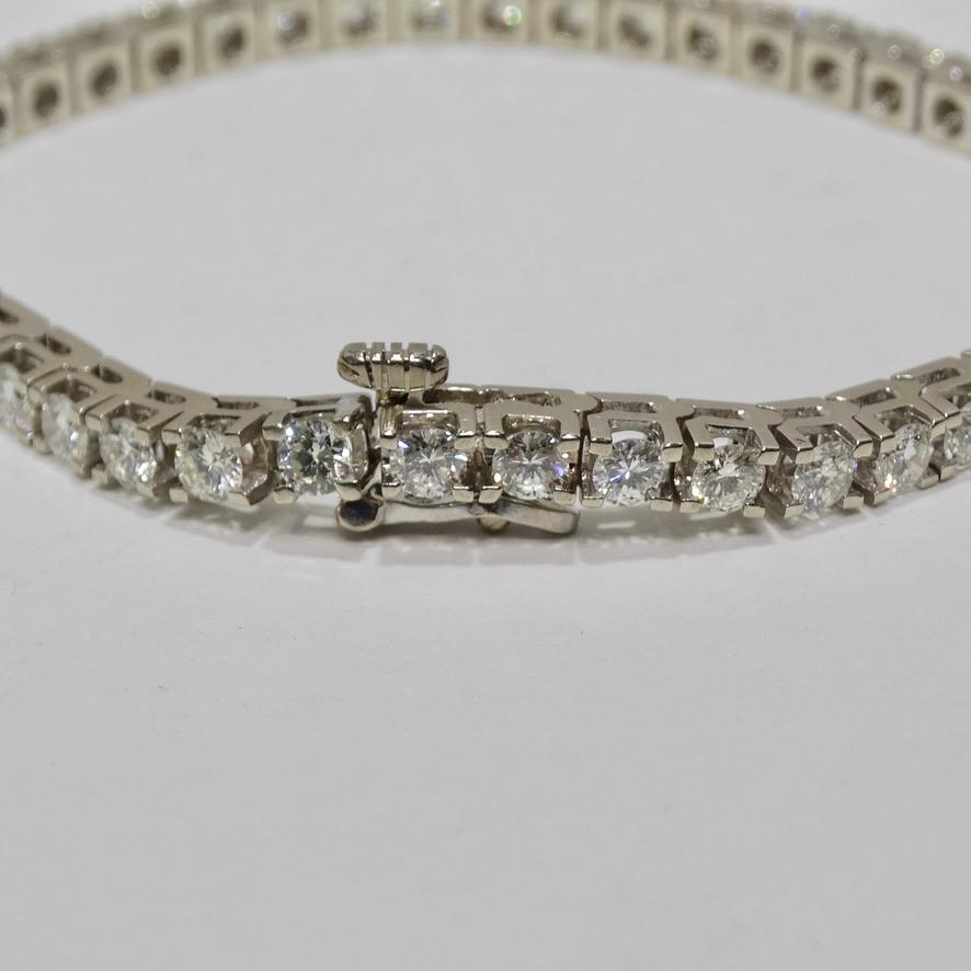 Tennis Diamond Bracelet 14K White Gold For Sale 4