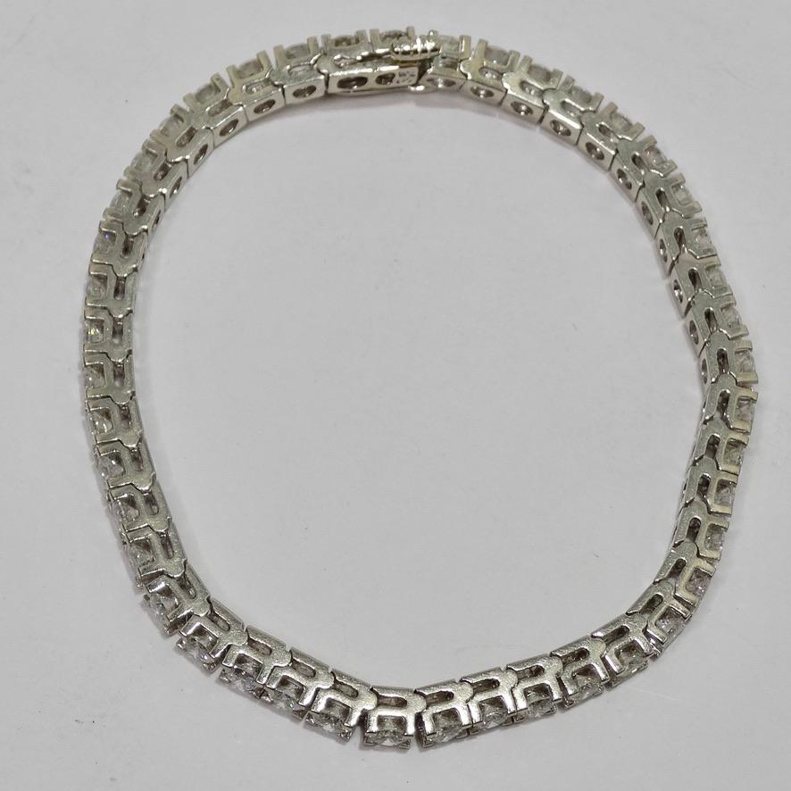 Tennis Diamond Bracelet 14K White Gold For Sale 5