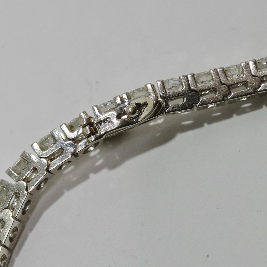 Tennis-Diamant-Armband aus 14 Karat Weißgold im Angebot 2