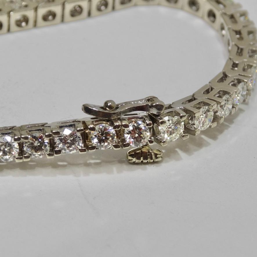 Tennis-Diamant-Armband aus 14 Karat Weißgold im Angebot 3