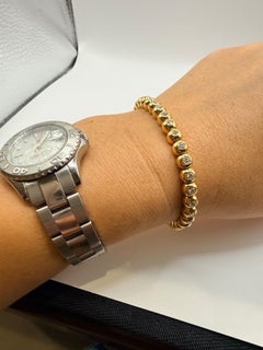 Tennis Diamond bracelet STRETCHY fits all sizes 18KT gold