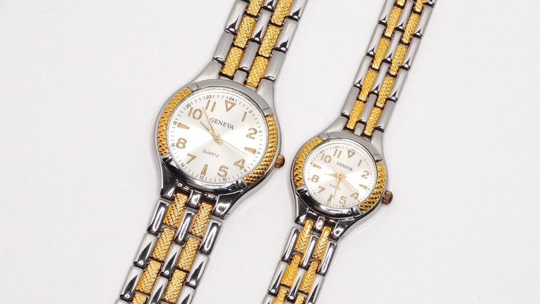 GENENVA Quartz Gold and Silver Two-Tone Watch Set Geneva Classic Collection, His & Hers Watch Set, Gold Silver  main image 3