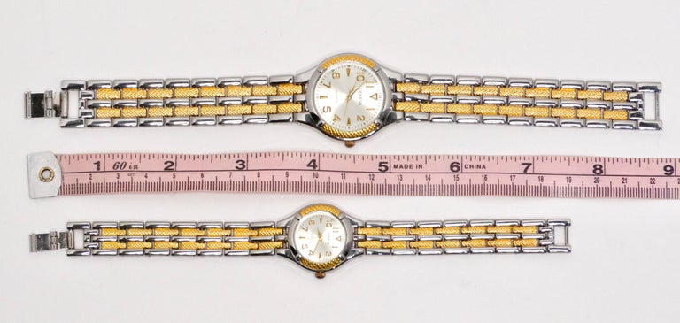 GENENVA Quartz Gold and Silver Two-Tone Watch Set Geneva Classic Collection, His & Hers Watch Set, Gold Silver  main image 4