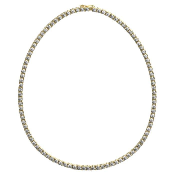 Tennis Necklace, 18K Gold, 26.67ct For Sale