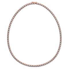 Tennis Necklace, 18K Rose Gold, 26.67ct