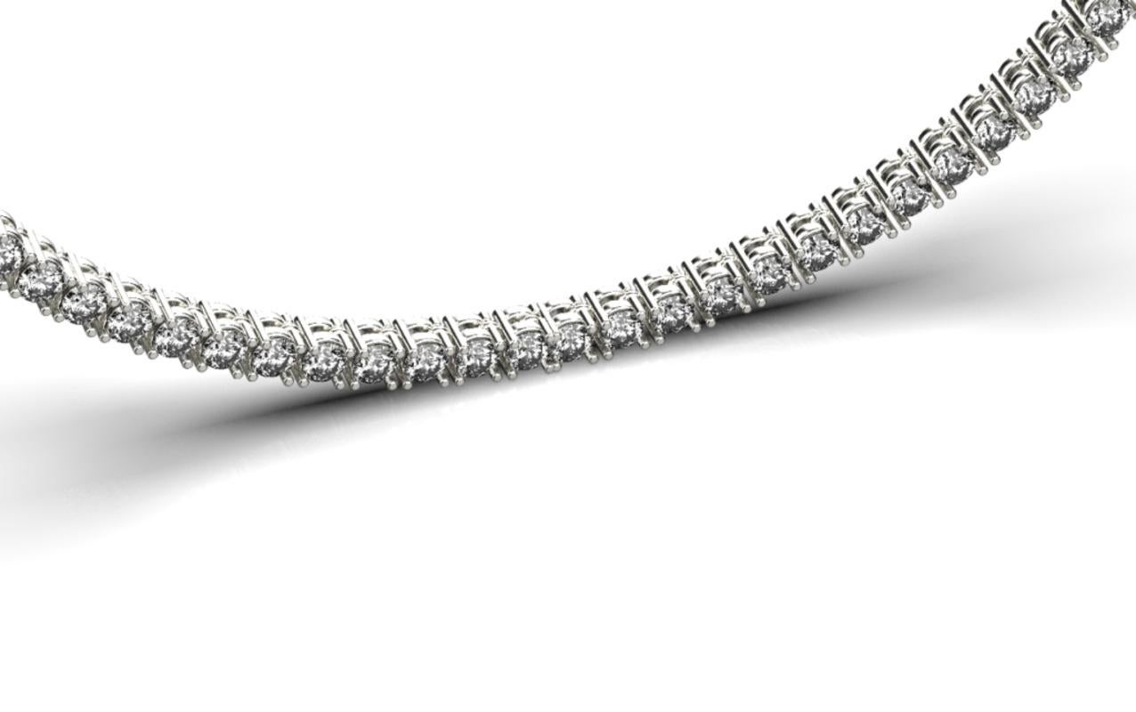 Tennis Necklace, 18K White Gold, 26.67ct In New Condition For Sale In Leigh-On-Sea, GB