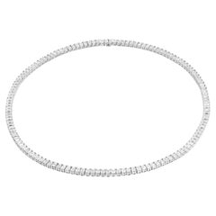 Tennis-Halskette mit Diamanten im Smaragdschliff, je 0,20ct