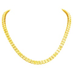 Collana Tennis con diamanti taglio radiante giallo chiaro fantasia