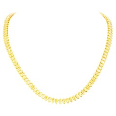 Tennis-Halskette mit ovalen gelben Fancy-Diamanten