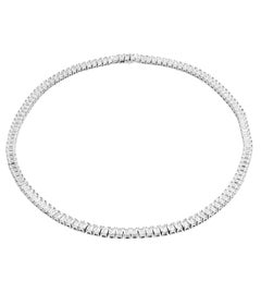 Tennis necklace with GIA Certified Emerald cut diamonds in Platinum 37.67 carat