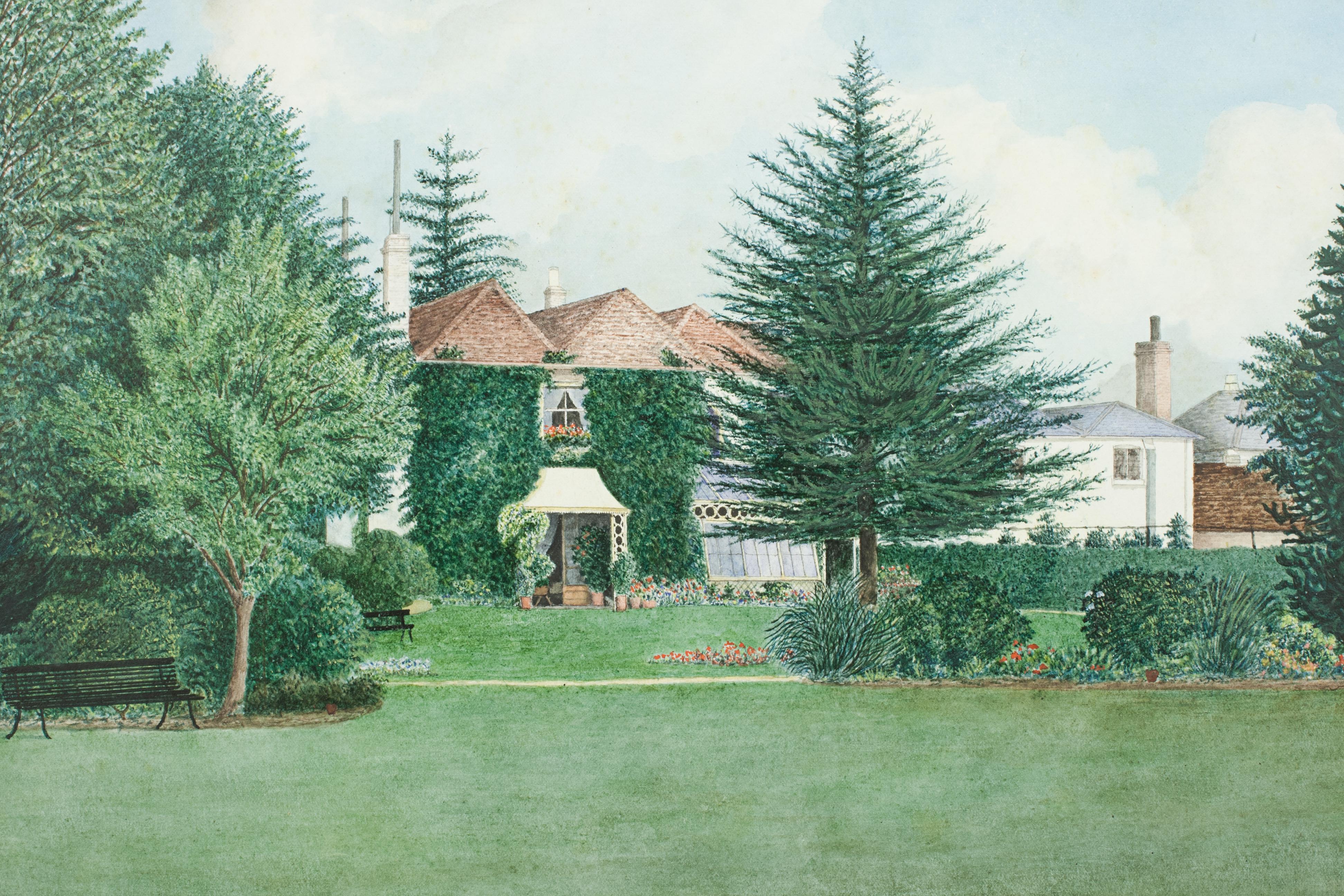 Tennis Painting, Country House with Tennis Court In Good Condition In Oxfordshire, GB