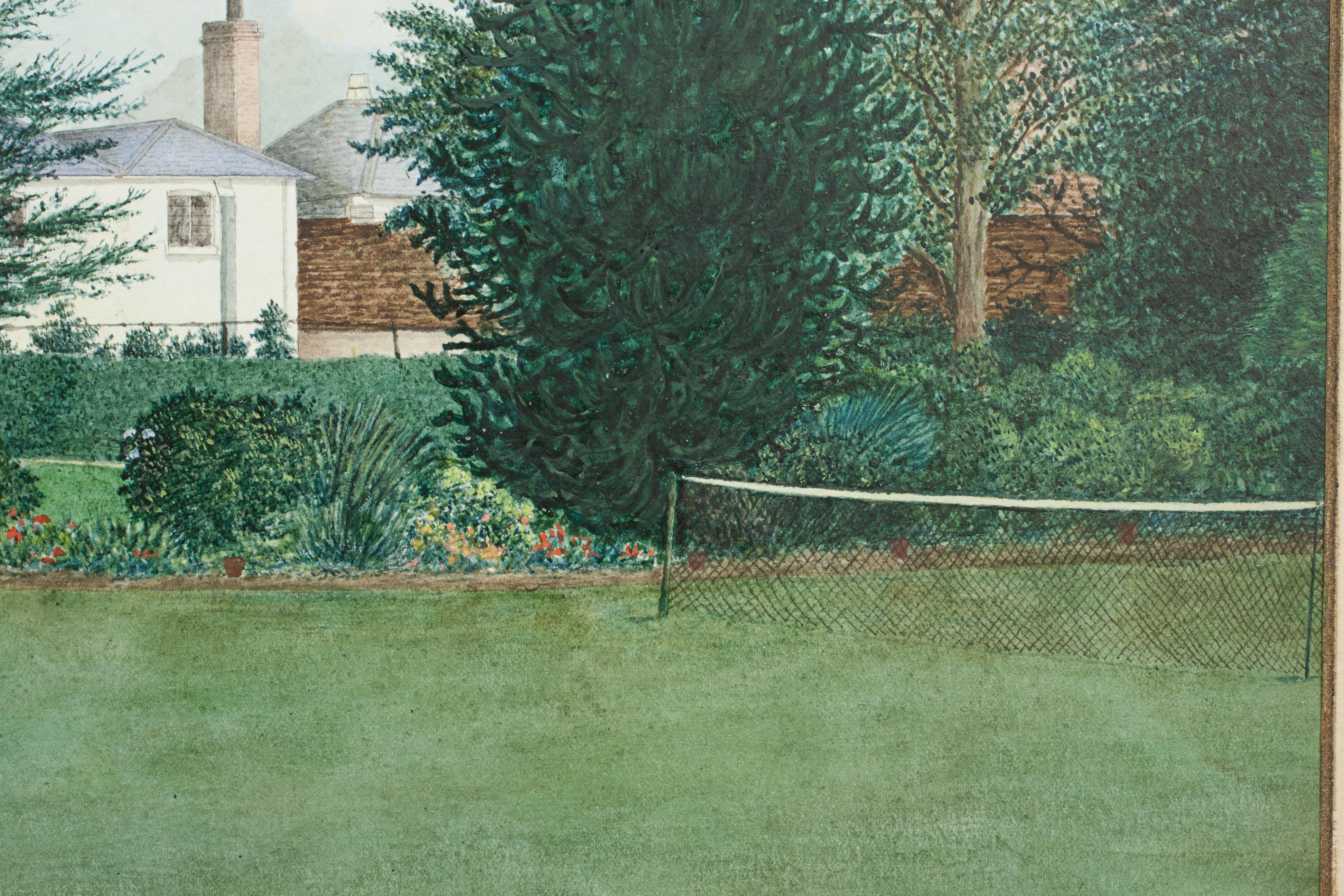 Tennis Painting, Country House with Tennis Court 1