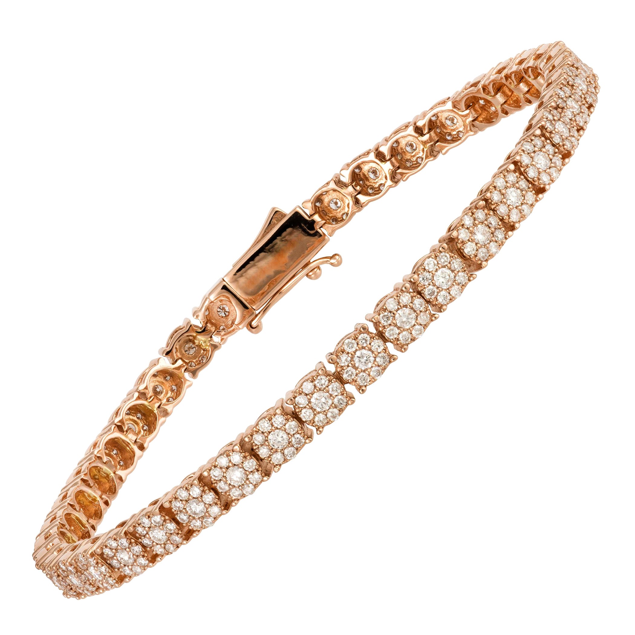 Tenis Pulsera Oro Rosa 18K Diamante Oro Amarillo 18K para Ella