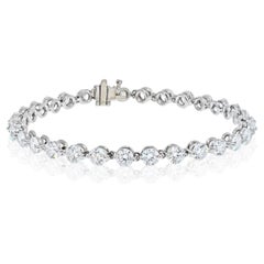 Tennis Platin 7,48 Karat Runder Brillantschliff Shared Prong-Armband