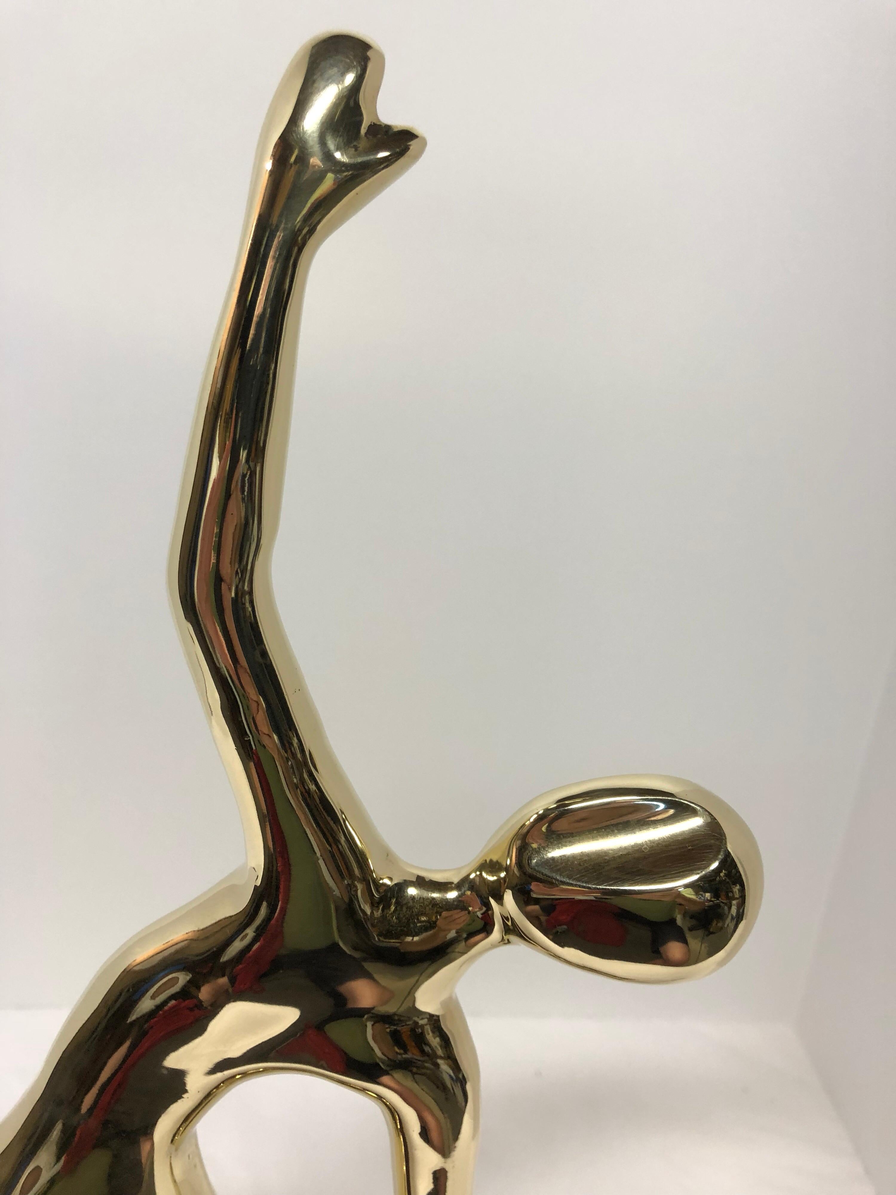  Tennis Player Statue in Polished Solid Brass 3