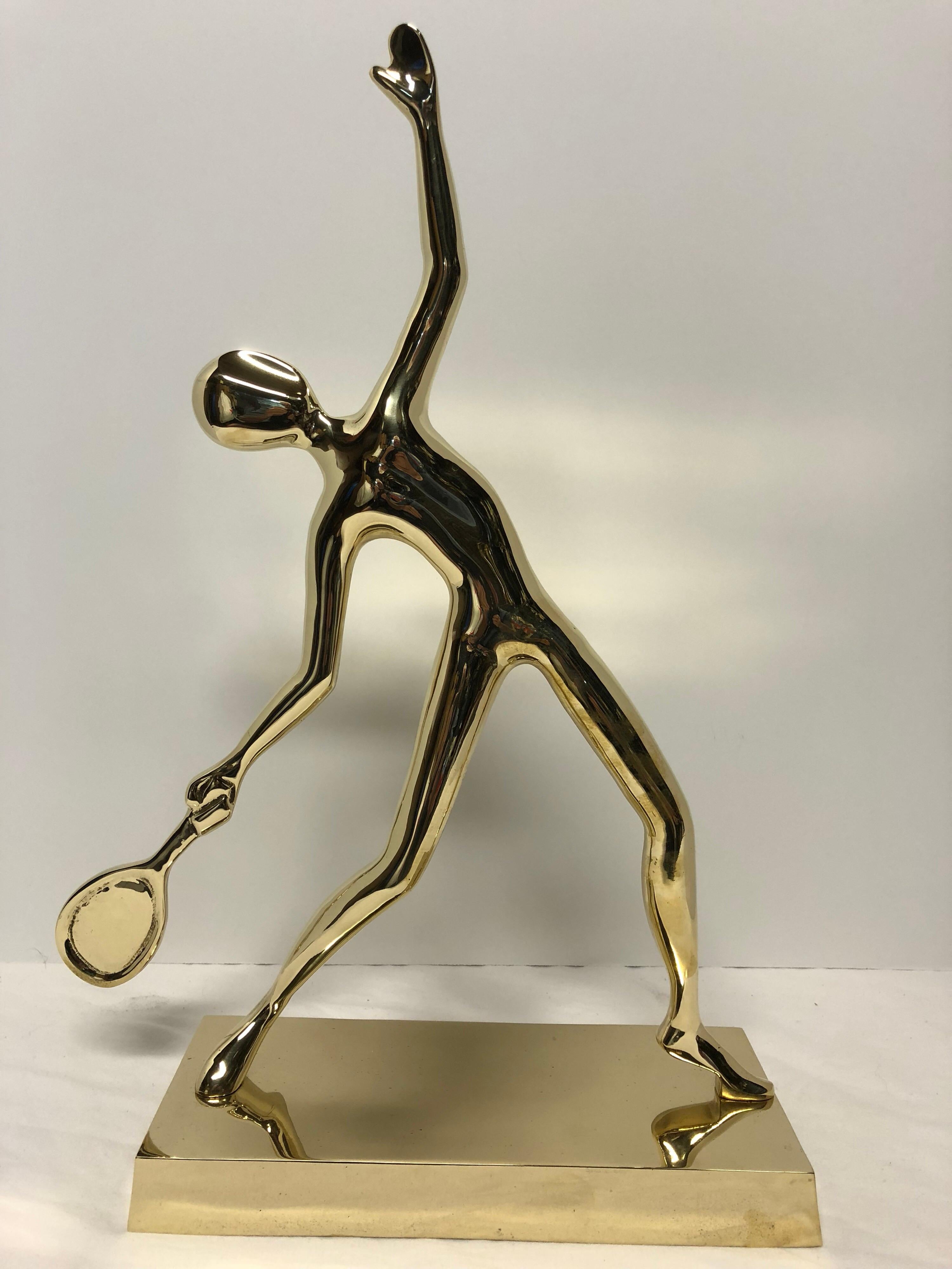  Tennis Player Statue in Polished Solid Brass 7