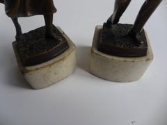 Tennis Playing Couple in Bronze Sculpture Art Deco 1930