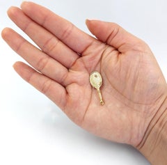 Tennis Racquet Pendant in Yellow Gold