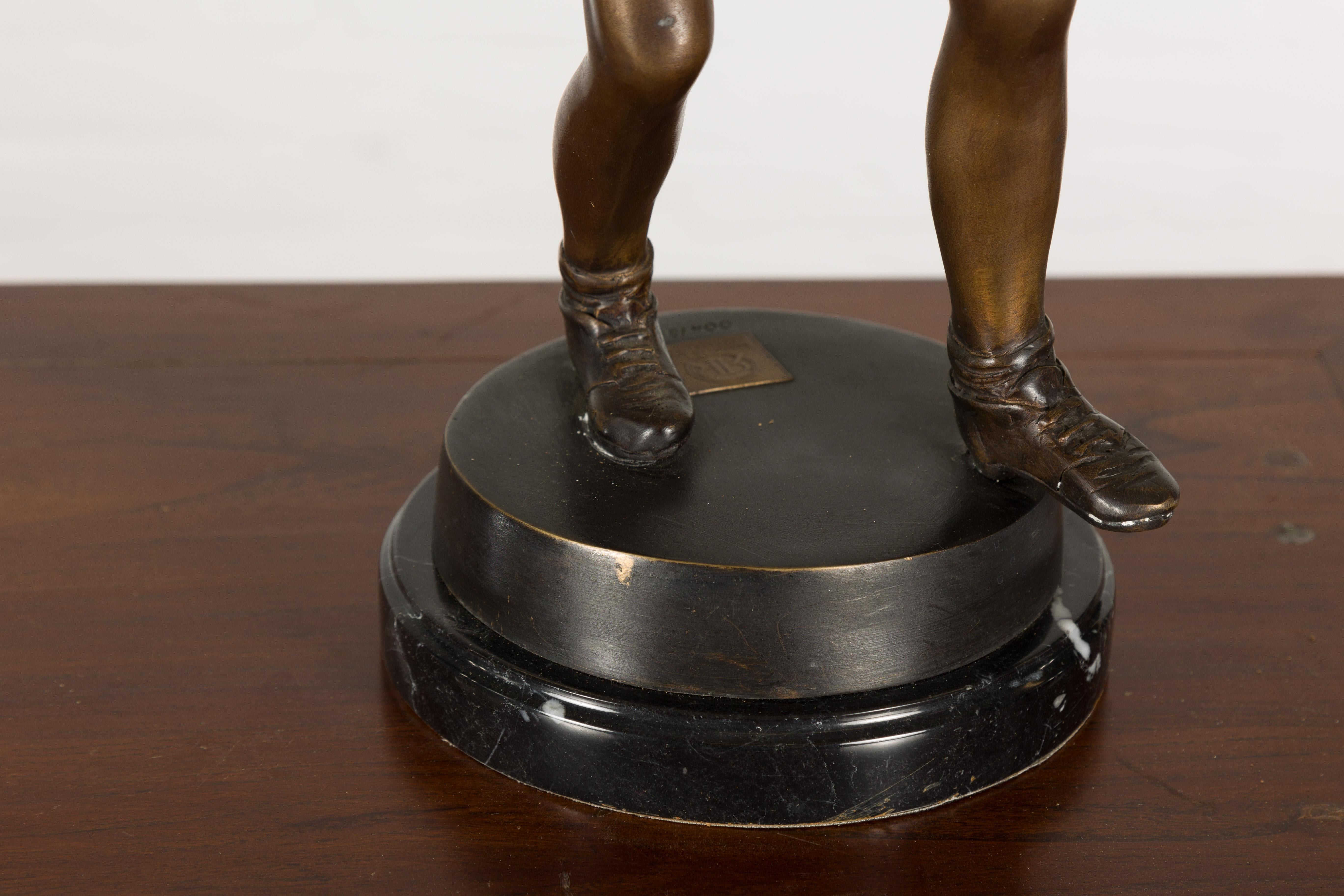 Tisch-Tennis-Skulptur aus Bronze im Angebot 4