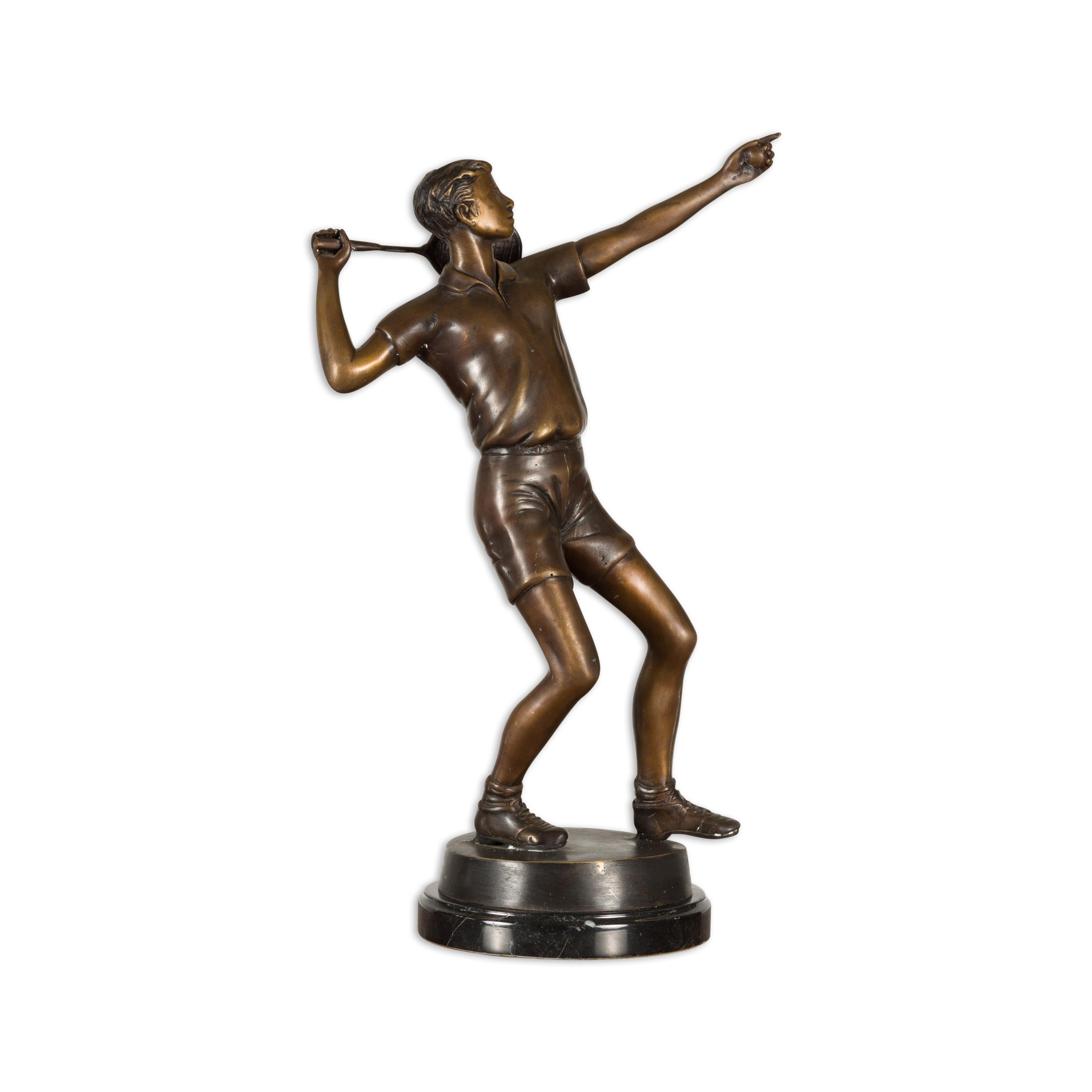Tisch-Tennis-Skulptur aus Bronze im Angebot 6