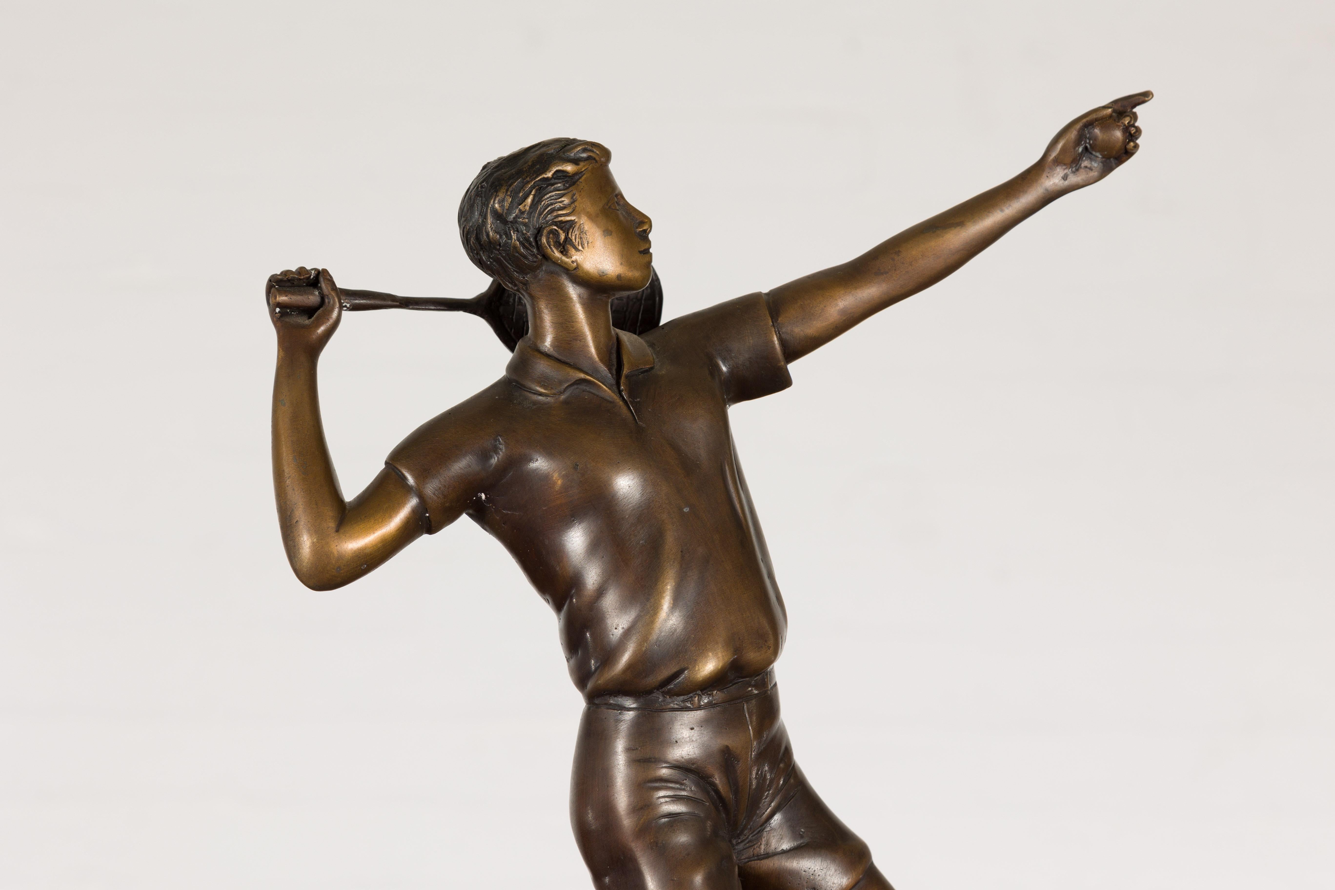 Tisch-Tennis-Skulptur aus Bronze im Angebot 8