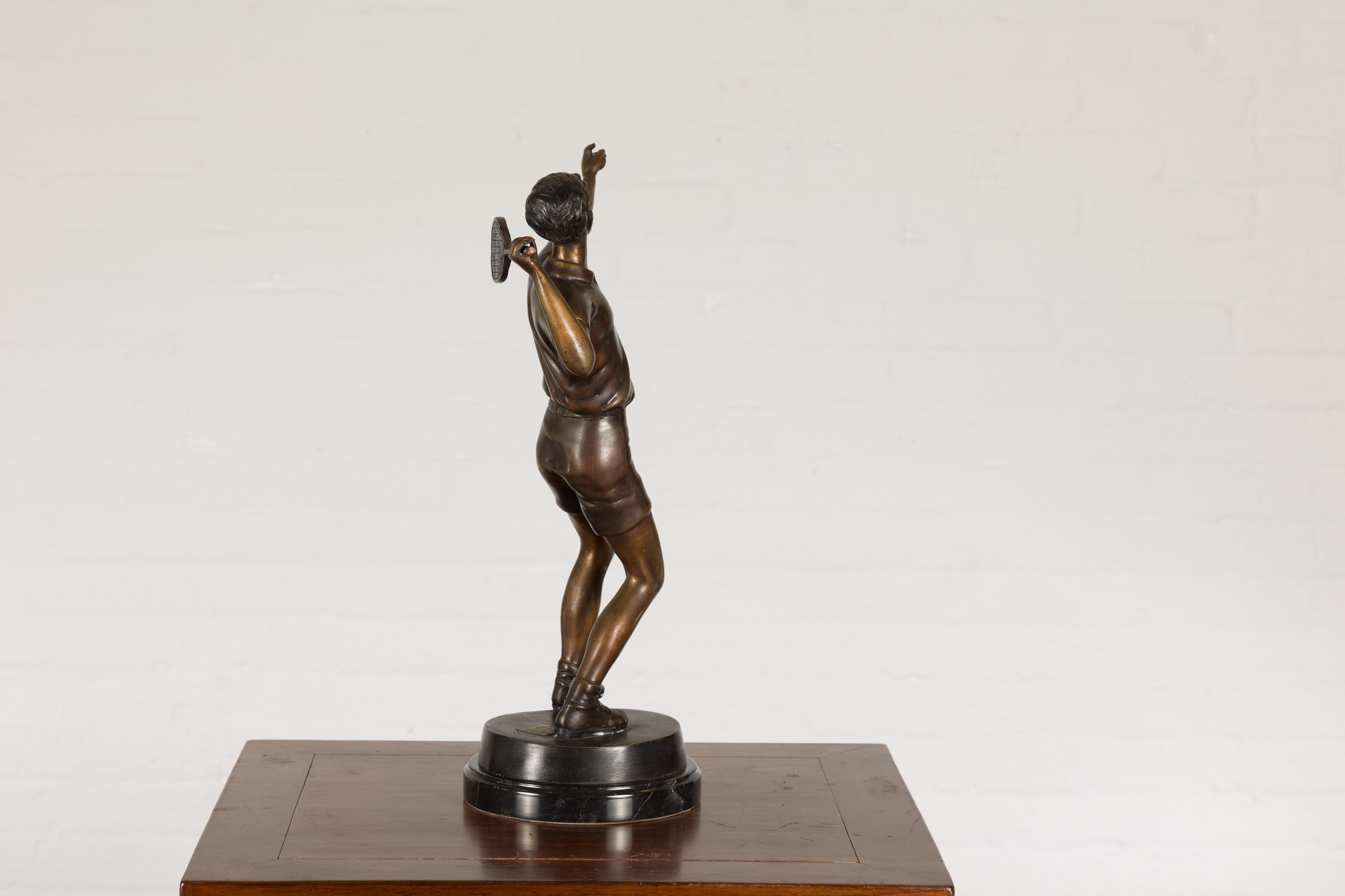 Sculpture de plateau de table de tennis bronze en vente 9