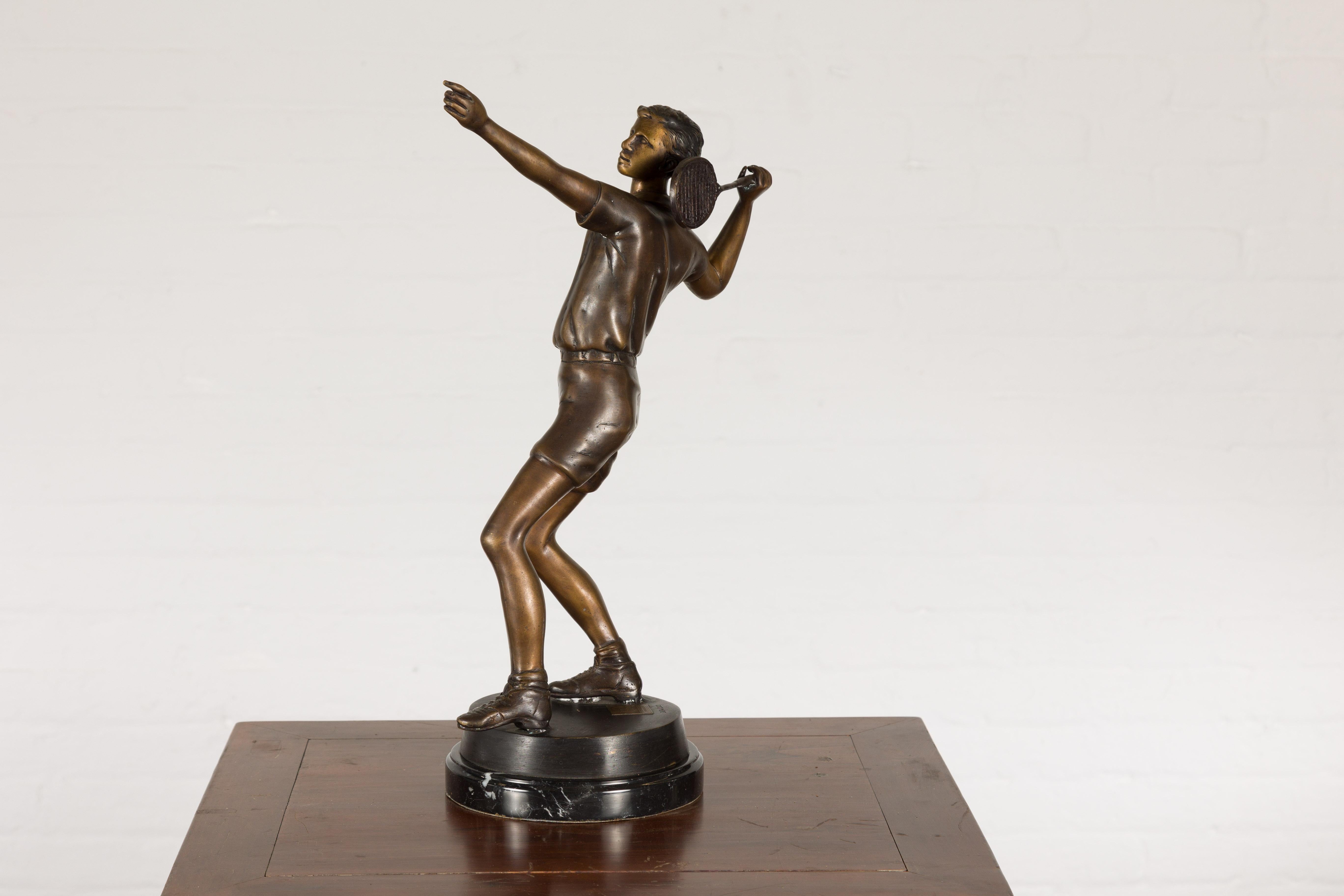 Bronze Tabletop Tennis Sculpture For Sale 13