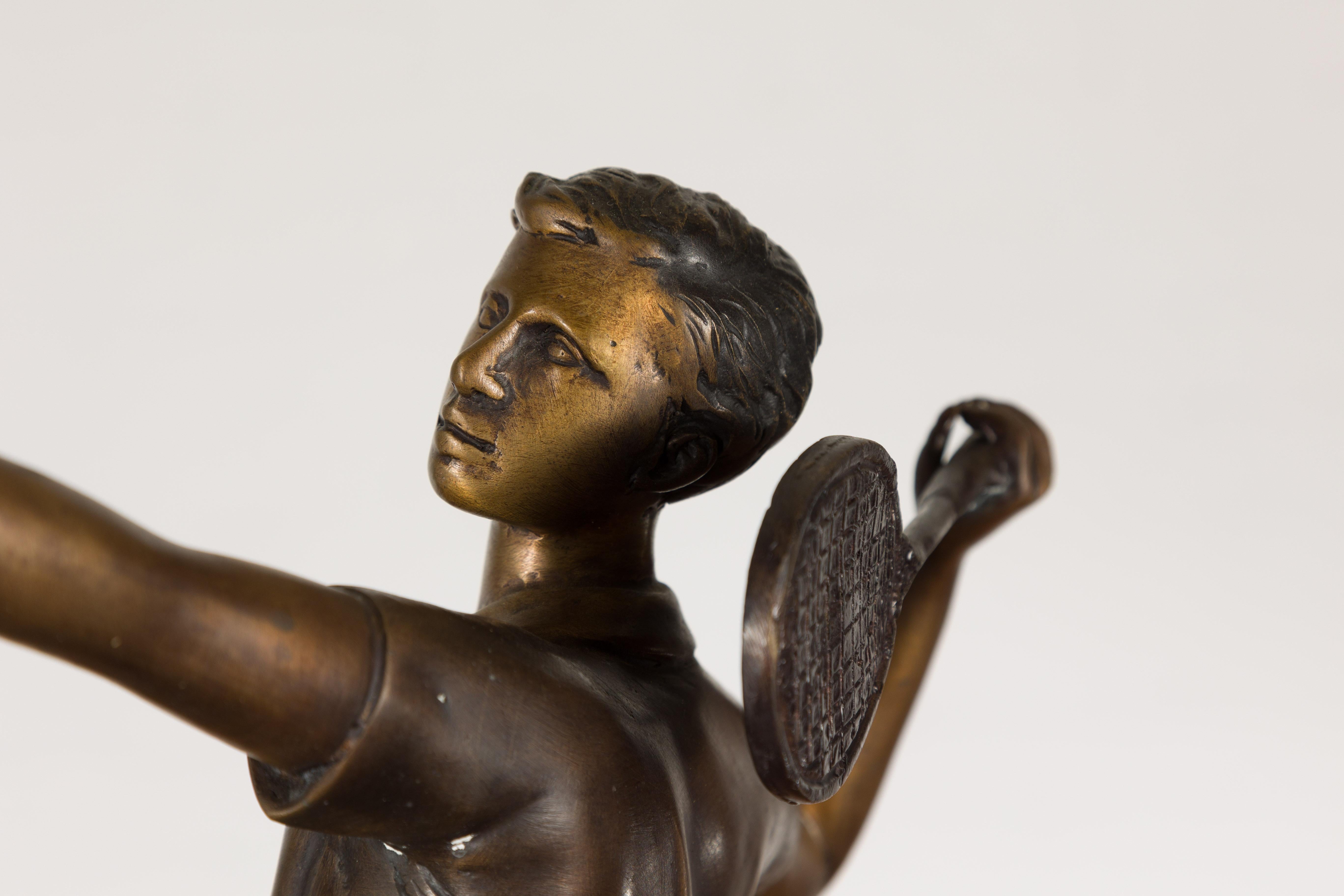 Sculpture de plateau de table de tennis bronze en vente 14