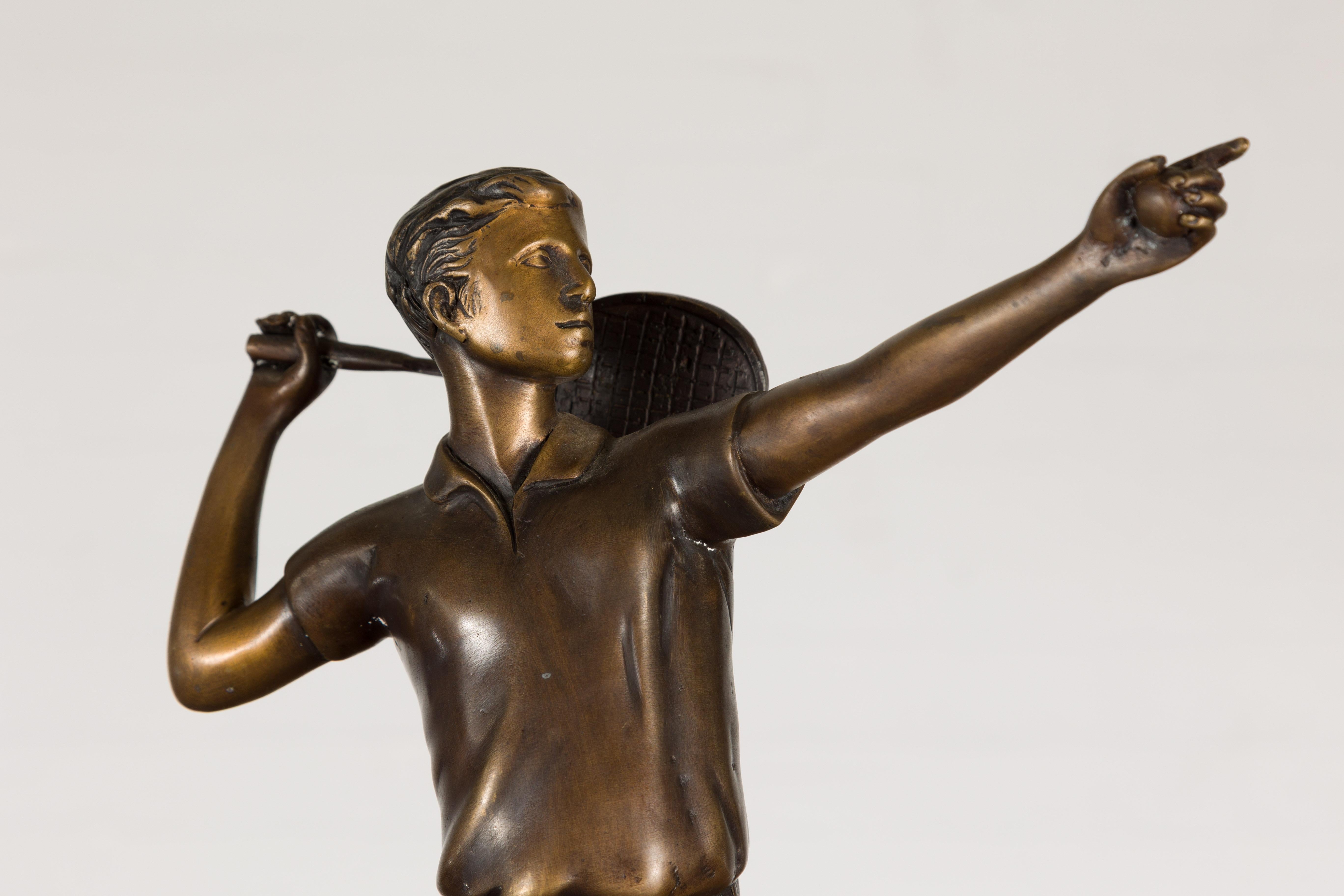 Bronze Tabletop Tennis Sculpture In New Condition For Sale In Yonkers, NY